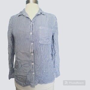 BEACHLUNCHLOUNGE COLLECTION BLUE&WHITE STRIPE BUTTON DOWN SHIRT - M